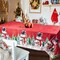 Rectangle Christmas Tablecloth 60x84 Inch Snowman Table Cloth, Christmas Red Jacquard Damask Fabric Tablecloths for Holiday Decoration and Winter Snowflake Patterns